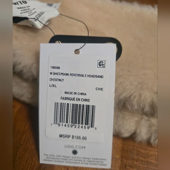 UGG Tan Sheepskin Reversible Headband - Picture 2 of 4